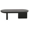 N625P300081S) 119.7*49.8*35.5 cm Black Modern Minimalist Coffee Table, Spray-Painted Living Room Table, Oval, MDF