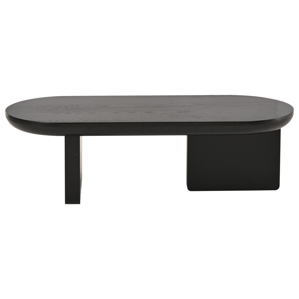 N625P300081S) 119.7*49.8*35.5 cm Black Modern Minimalist Coffee Table, Spray-Painted Living Room Table, Oval, MDF
