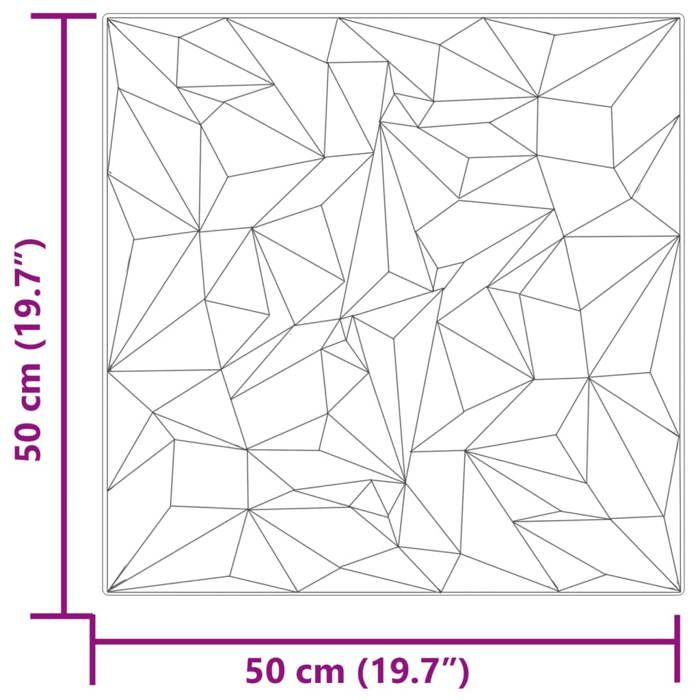 VidaXL Panneaux muraux 12 pcs gris 50x50 cm XPS 3 m² améthyste, lambris, décoration murale, revêtement mural, carrelage 4100051