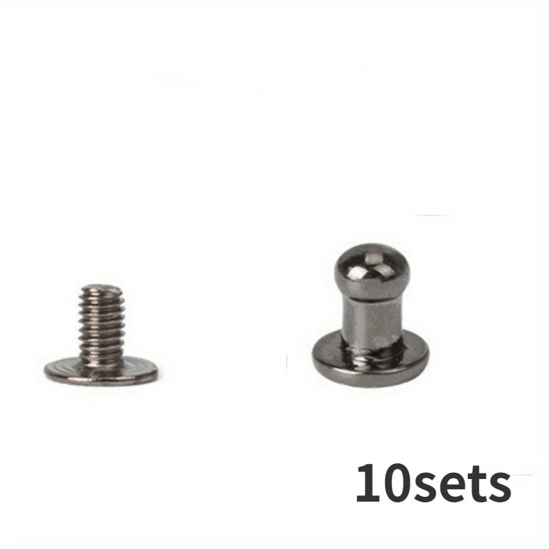 

5 комплектов пуговиц с завинчивающейся головкой, шариковая стойка, шпильки, заклепки для ногтей, кожаные аксессуары для рукоделия чёрный