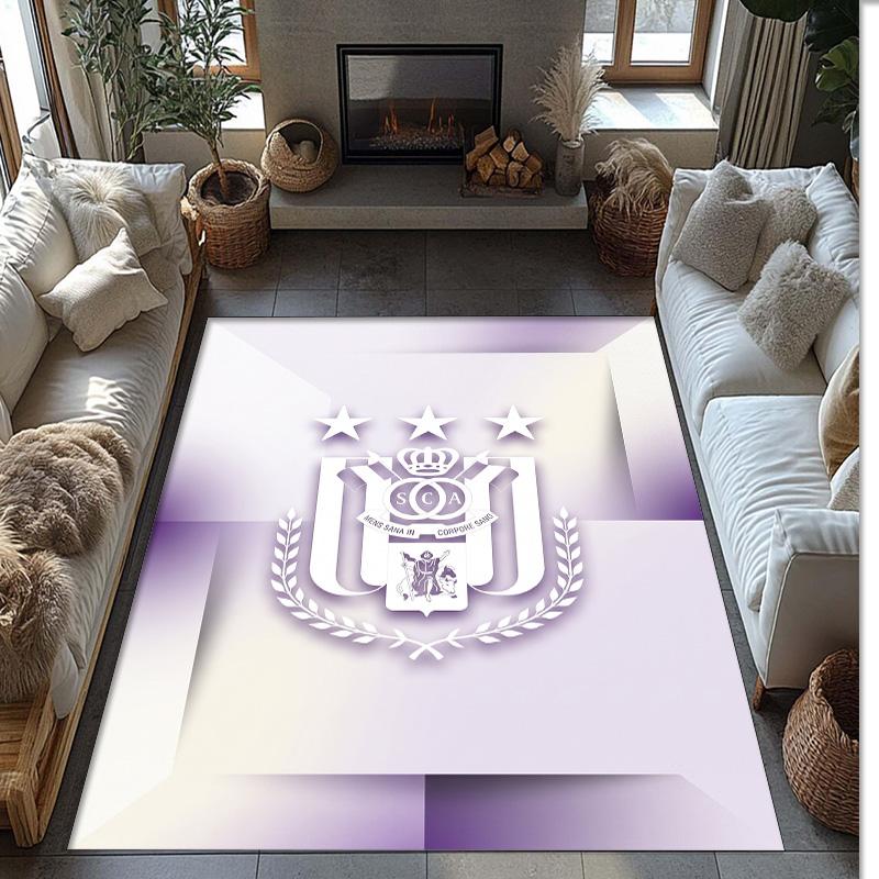 Anderlecht FC Soccer Football Pattern Soft Area Rug Non Slip Indoor Floor Carpet Sports Decor Mat for Bedroom