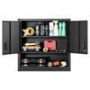 Metal Wall Cabinet, 76.2W X 30.5D X 76.2H Inch, Steel Floating Hanging Storage Cabinet with Locking Doors and Adjustable Shelf for Garage, Basement,