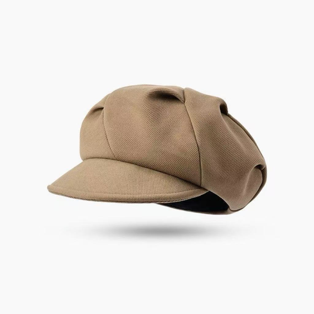 New octagonal beret cloud women's spring and autumn winter hat showing face small British retro versatile painter hat