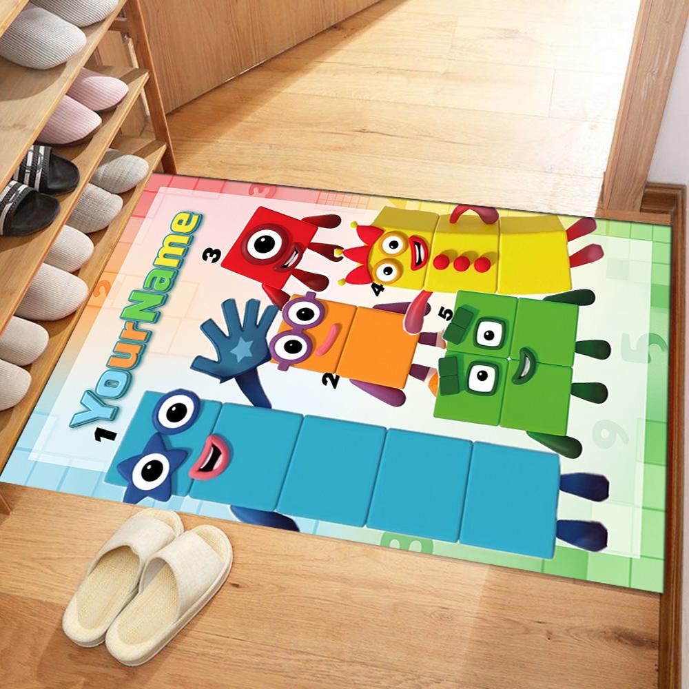 Tappeto Personalizzabile con Area Nome Numberblocks per Soggiorni Studio Ingresso Dormitorio Tappeto Antiscivolo Decorazioni Ufficio Anime Regalo Spirituale