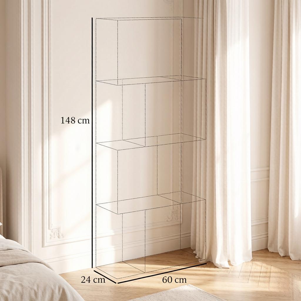 Minimalist Bookshelf, S-Shaped Display Rack, Open Shelving Unit, Storage Tower, Stylish Room Divider Shelf (Only with Bookshelf)