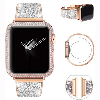 Diamond Strap For Apple Watch Band 49 45 42mm 44mm 38mm 40mm Series 6 Se 5 4 3 2 Woman Loop Stainless Steel Replacement Bracelet For iWatch