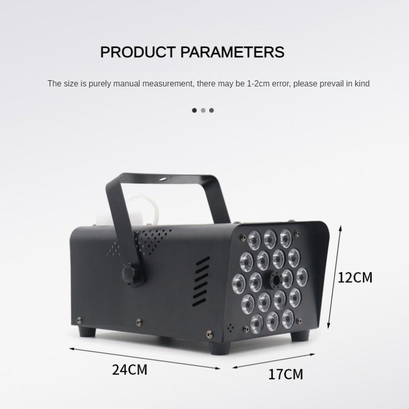500W Portable Stage Smoke Machine 18 LED Halloween Party Fog Machine Small DISCO Atmosphere Equipment