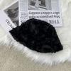 Plush Fisherman Cap Warm Basin Sun Cap Winter Plush Bucket Hat  for Women