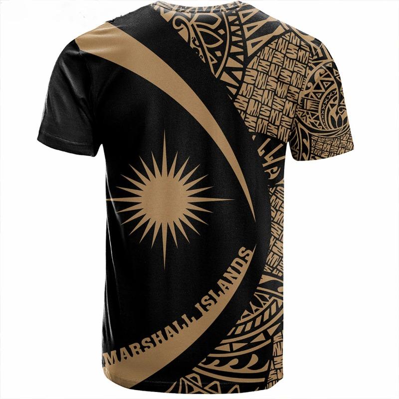 Marshall Islands T-Shirt Custom Marshallese Blood Inside Me Polynesian Sleeve Tattoo Tropical Blue Tshirts MenWomen Unisex Tops XXS