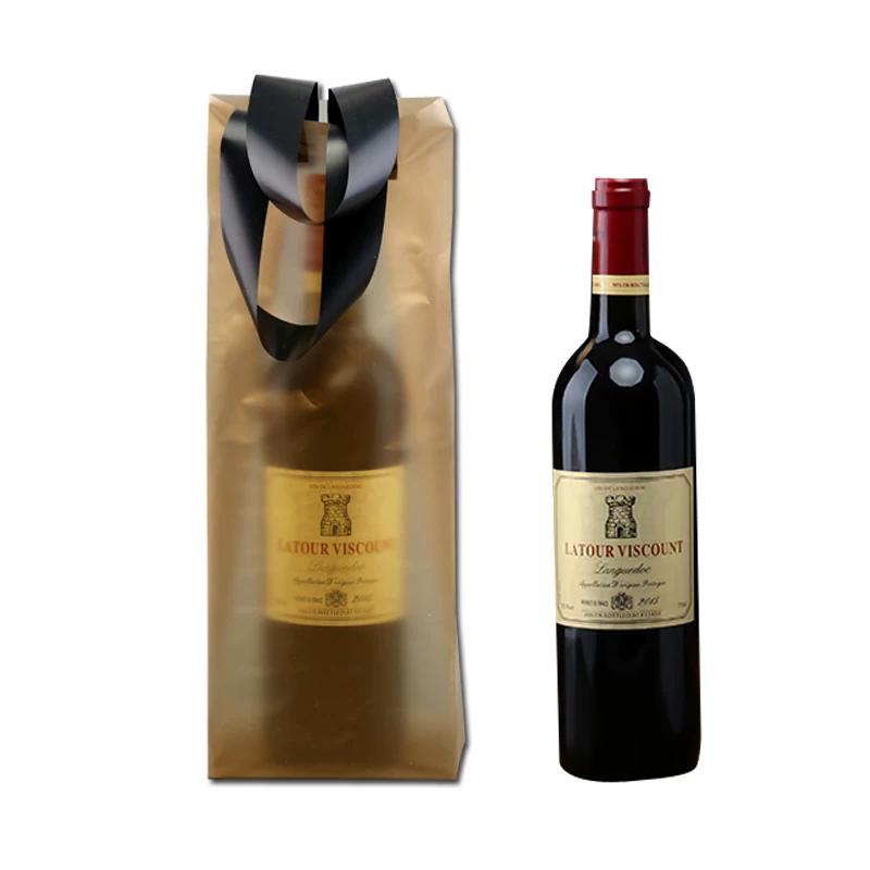 Plastic Handbag Single Double Wine Bottle Storage Sack Halloween Thanksgiving Wedding Gift Packaging Pouch Champagne Beverage Universal White Vest Bag