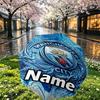 Custom Name Personalized Manchester City Print Umbrella, Auto Open Close, 8‑Rib Sturdy Frame, Commute Camping Hiking Use, Birthday Gift