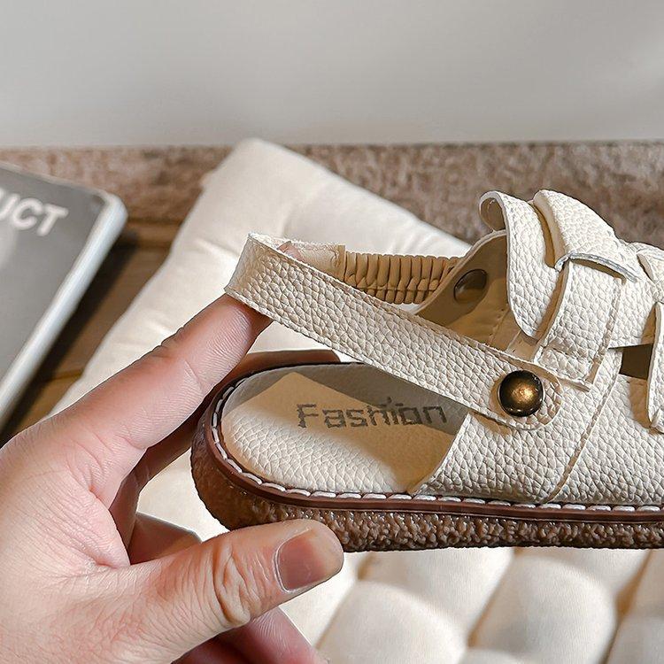

Children s sandals 2025 summer new boys shoes girls beach shoes bag head hollow soft sole casual middle and old children 33