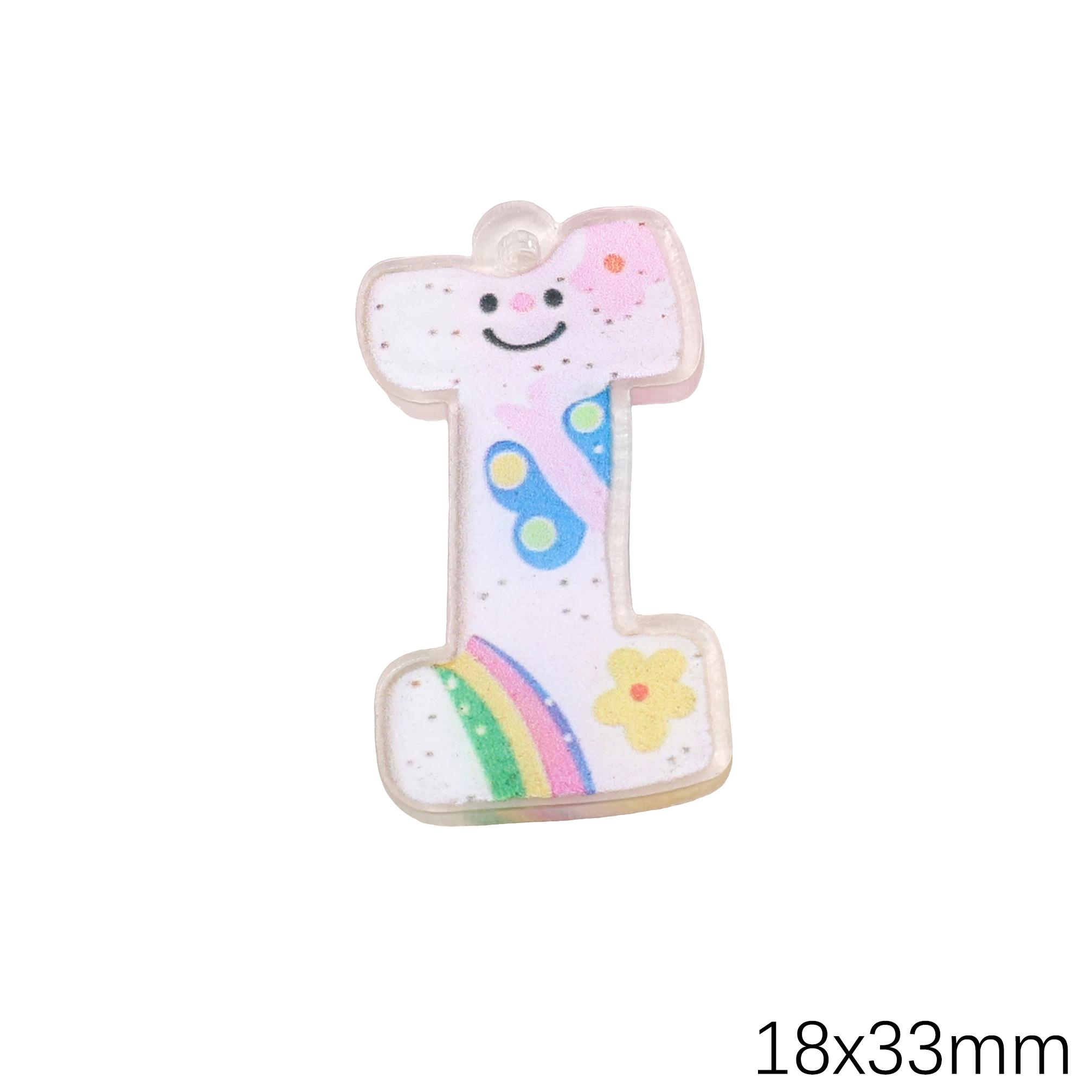 

5/10Pcs Acrylic Letter Pendants Colorful Charms For DIY Bracelets Necklaces Jewelry Making I 5pcs