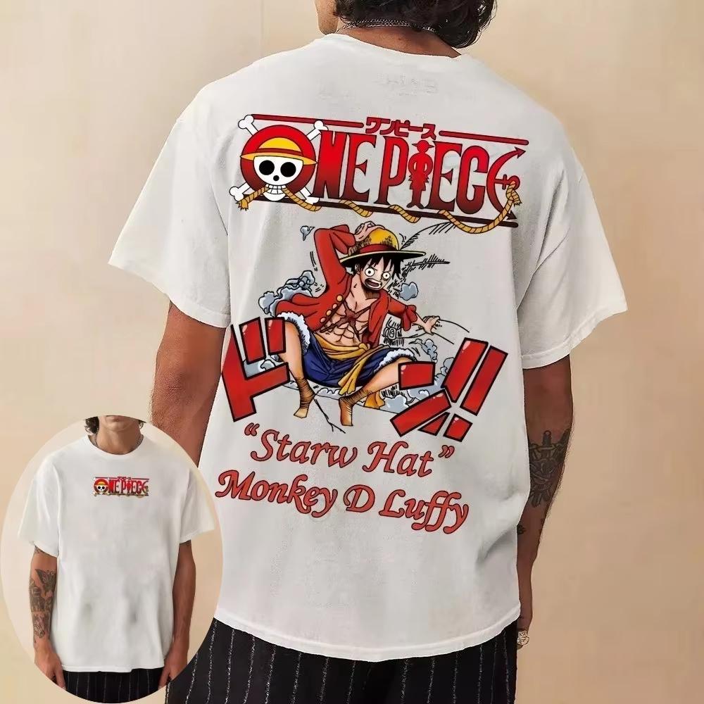 One Piece Unisexs Tshirt Monkey D Luffy Summer Anime Autumn 2026 New pure Cotton Unisex Shortsleeved Top Basic Streetwear Outfit