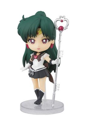 TAMASHII NATIONS Figuarts Mini Pretty Guardian Sailor Moon Super Sailor Pluto. Ca. 90 mm große, bemalte, bewegliche Figur – Ewige Ausgabe – PVC und ABS
