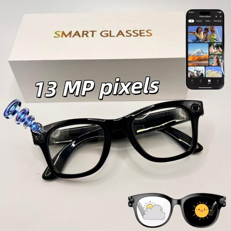 13MP pixel Smart Glasses W620PRO Smart Glasses with 4K Highest-definition Camera Glasses with Photochromic Lenses AI Glasses Men W620PRO&Anti-blue light lenses