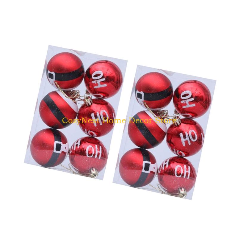 92MF 12Pcs Shatterproof Christmas Baubles Ball Hanging Ornament Christmas Tree Decoration For Wreath Mantels Winter Holiday