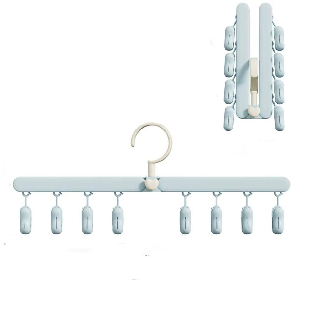 Foldable Sock Dryer Rack with Multiple Clips for Home Use Balcony Hanging Baby Underwear and Socks Organizer Clothes Drying Hanger