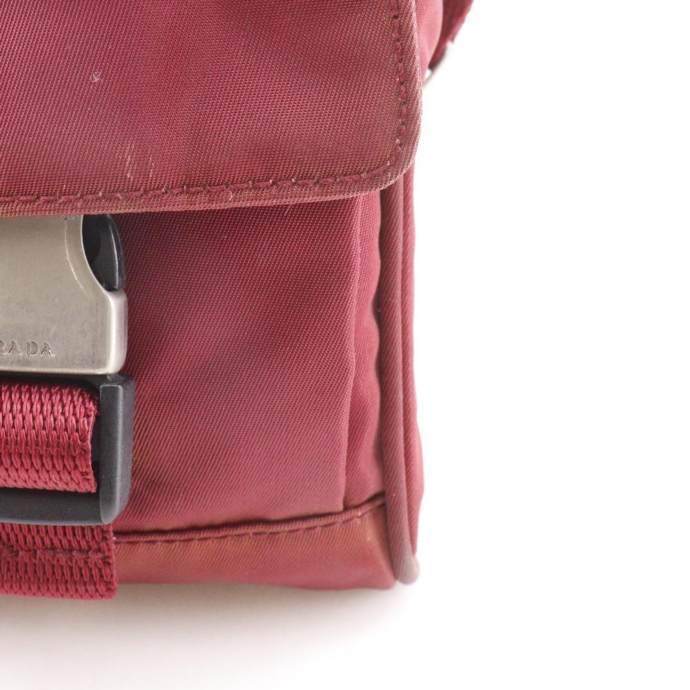 PRADA 2WAY waist bag Shoulder Bag MV583 CERISE Red Nylon Women Used