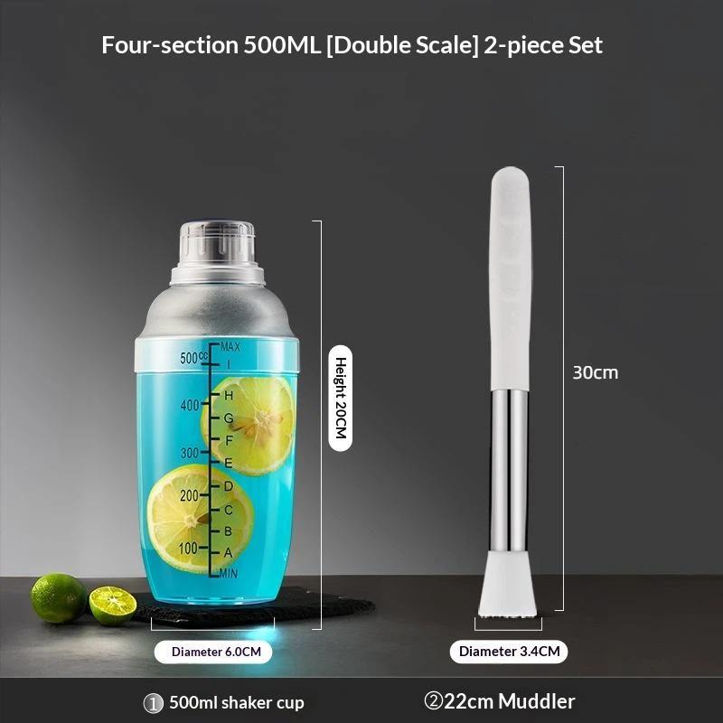 2 Pezzi 500/700/1000Ml Shaker per Cocktail Bottiglia Mixer per Vino Bicchiere Miscelatore Jigger con Bilancia Colino Strumenti Professionali da Bar