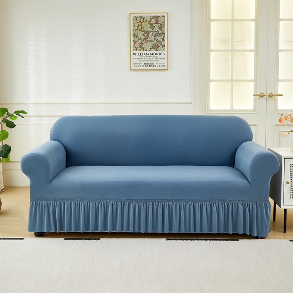 Full Cover Sofa Slipcover Stretchable Couch Cover with Skirt Home Decor Living Room Furniture Protector