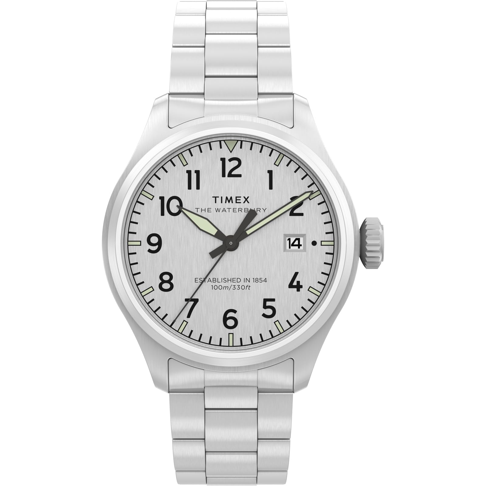 

TIMEX Waterbury TW2Y18800 Унисекс Кварцевые 10 АТМ Водостойкие Минеральное Стекло Нержавеющая Сталь Серебристые Часы
