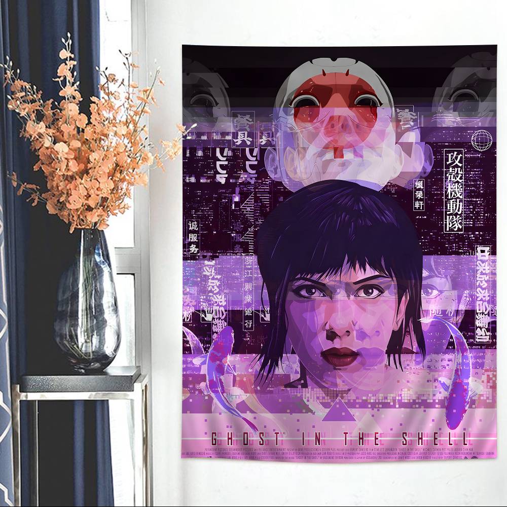 

Ghost In The Shell Printed Large Wall Tapestry Cheap Hippie Wall Hanging Bohemian Wall Tapestries Mandala INS Home Decor 74x94cm(29x37in)