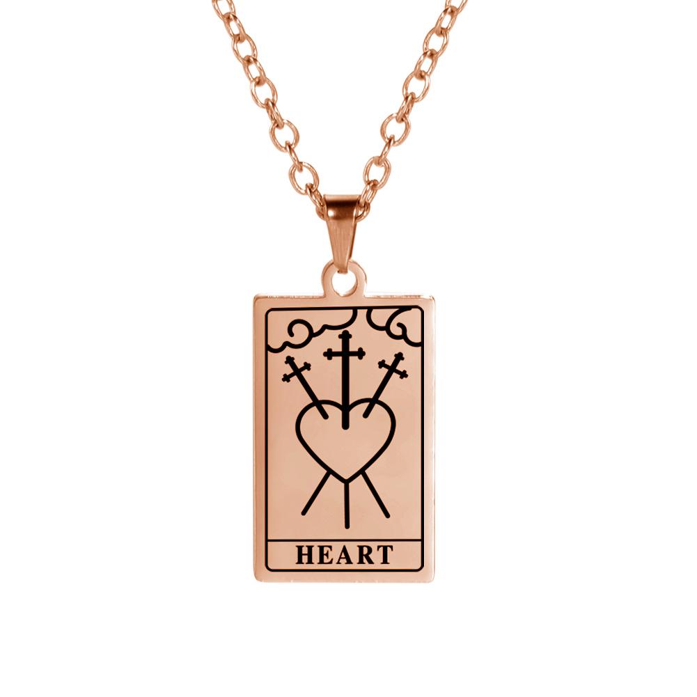 Cazador Tarot Cards Necklace The Star World Fortune SUN Moon Tarot Neck Chain Stainless Steel Vintage Punk Jewelry for Women Men