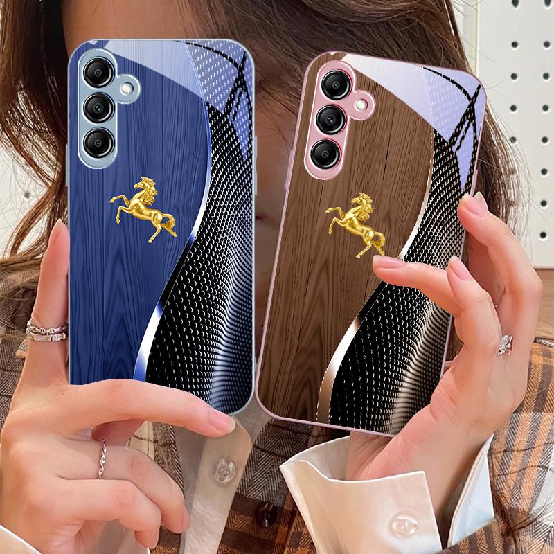 Holzmaserung Goldenes Pferd Für Samsung A 73 72 71 70 56 55 54 53 52 51 50 42 35 34 33 32 31 26 25 24 23 22 30 20 Glas Handyhülle