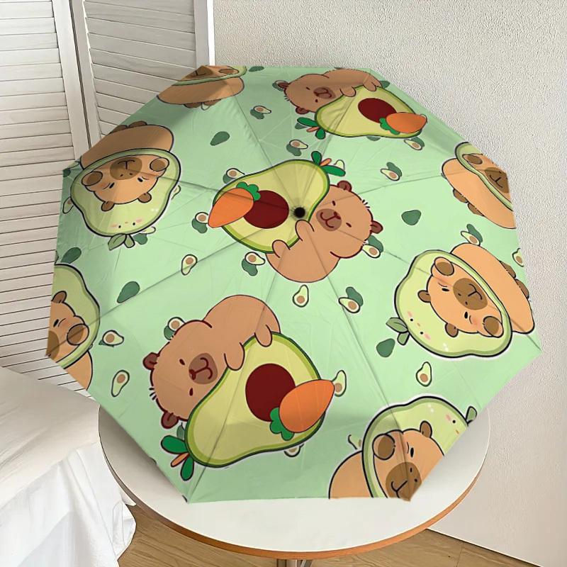 1PC Avocado Capiball Umbrella-8-Rib Reinforced, Automatic Open, Lightweight & Durable, Cute Fashion Accessory for Outdoor-T307