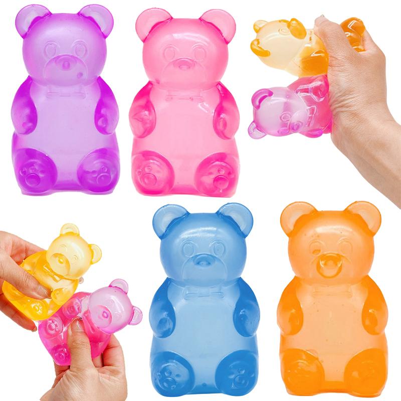 Süßer Bär Nee Doh Maltose Squishy Spielzeug Teig Buntes Sensorisches Spielzeug Kreative Schreibtischdekoration Stressabbau Puppe Knet-Fidget-Spielzeug