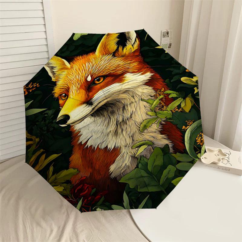 

1PC Fox Forest Umbrella-8-Rib Reinforced Portable Folding Travel Suitable for All Seasons Outdoor Daily Use-G405