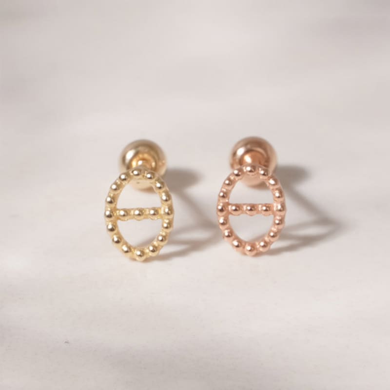 

JEWNEL rosegold 14K Gold Polka Dot Chandelier Piercing Earrings piercing (1 piece)