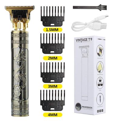 Mașină electrică de tuns fără fir Retro T9 Trimmer profesional pentru frizer pentru bărbați Aparat de tuns Barba