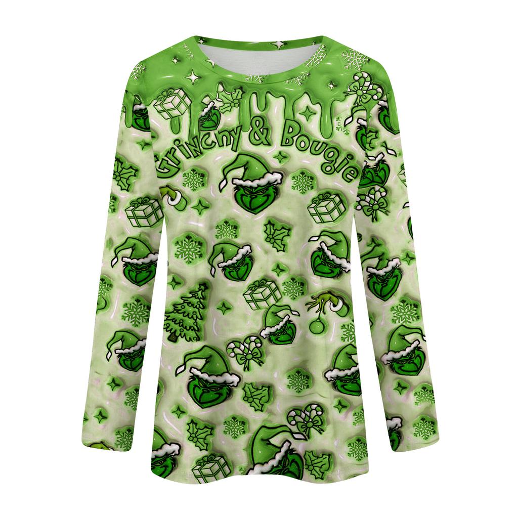 Košile s dlouhým rukávem pro ženy Roztomilý potisk Grafika Trička Halenky Běžné Velikosti Zásadní topy Pulovr