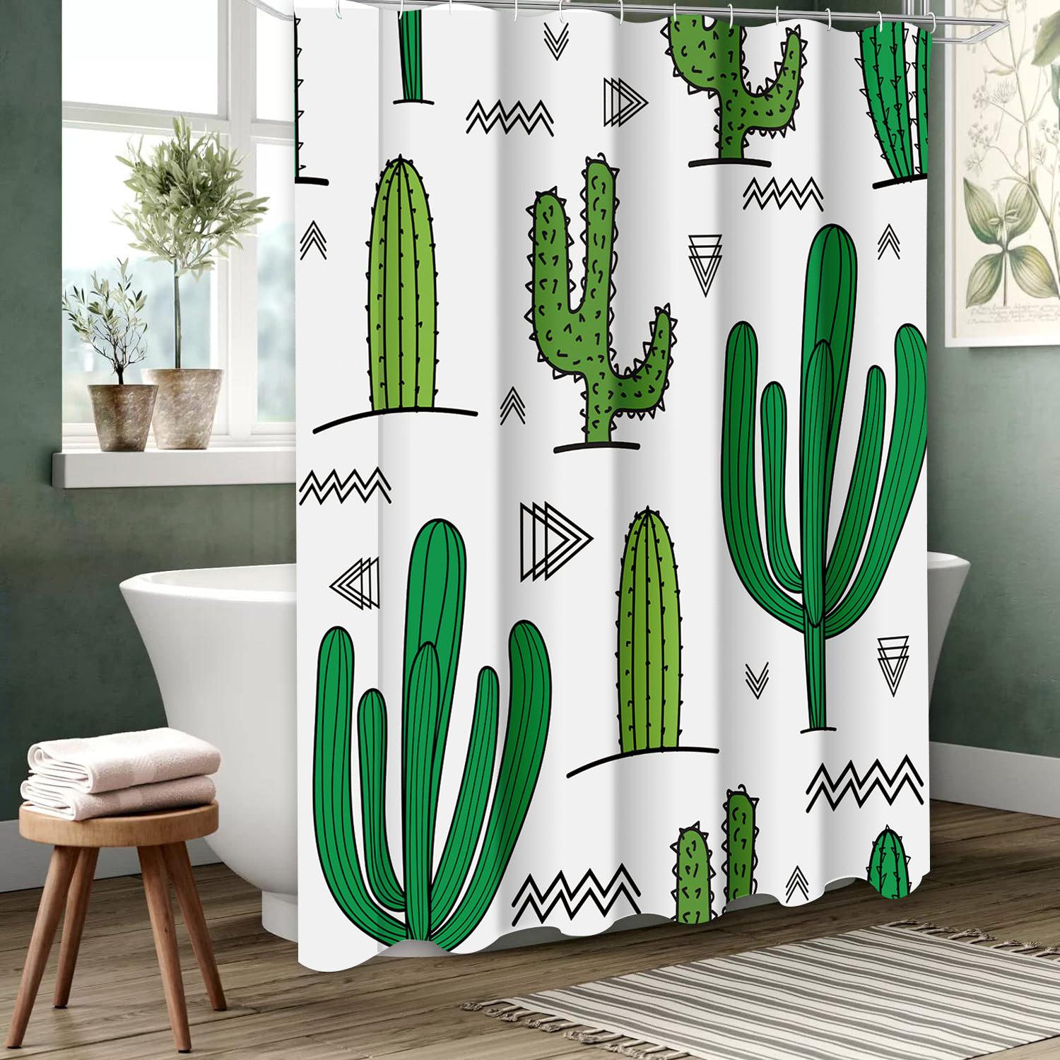 

Plant Cactus Bathroom Shower Curtain Dwarf Waterproof Fabric Bathroom Curtain With 12 Hooks Sunflower Home Deco Free Ship 180X180cm синий