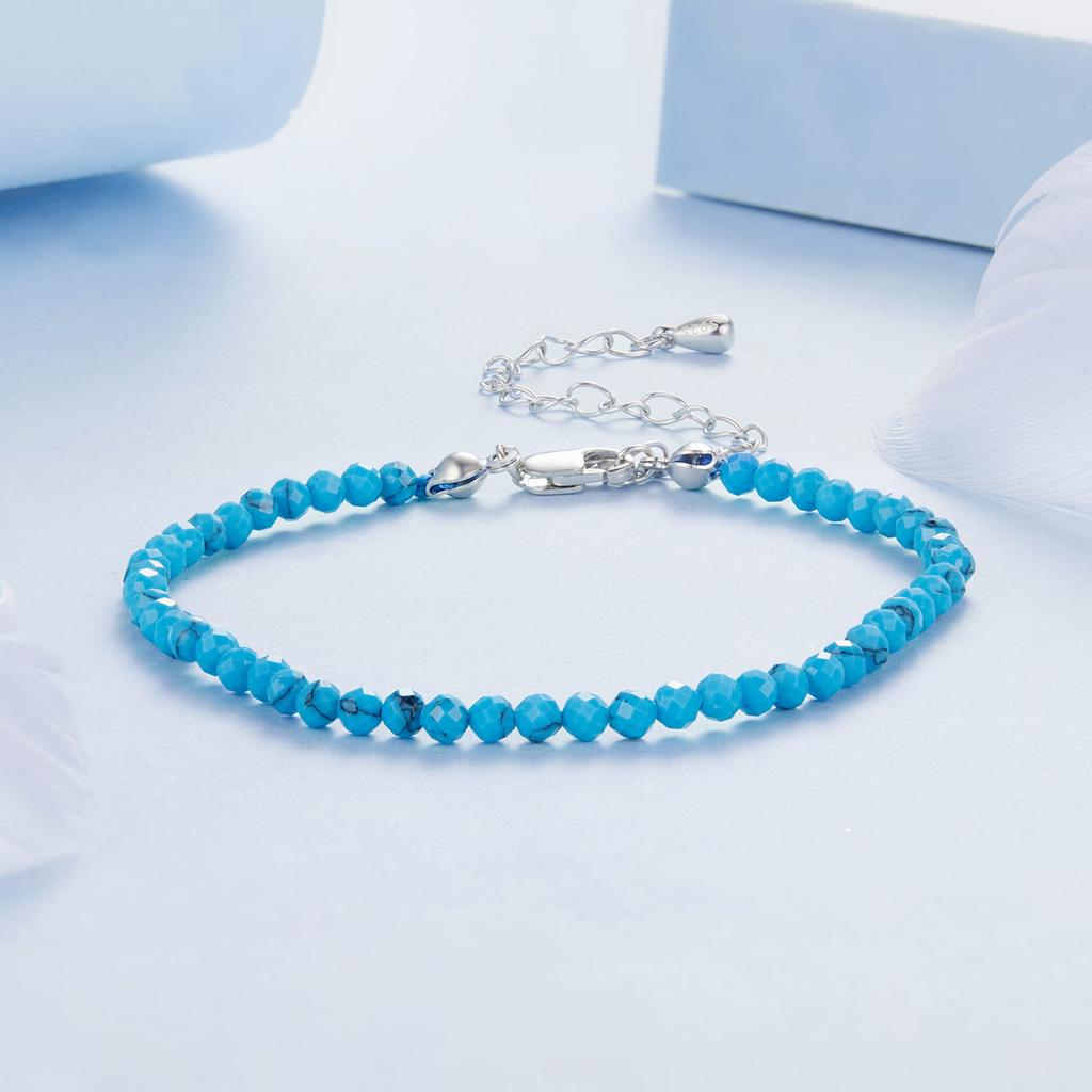 Silver Bracelet with Blue Crystals, Silver 925