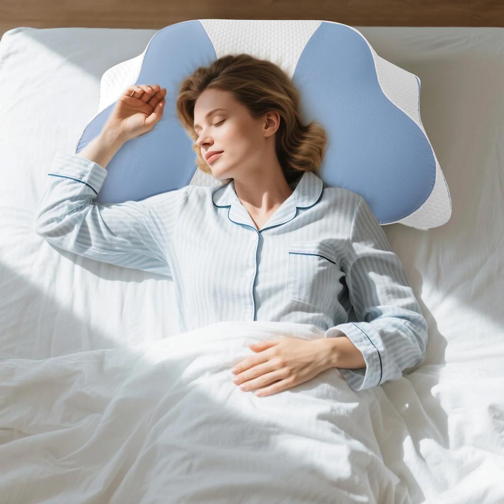 Comfortable Memory Foam Pillow, Ergonomically Designed Sleep Enhancing Cervical Support Pillow, Ideal For Female Side, Back And Stomach Sleepers