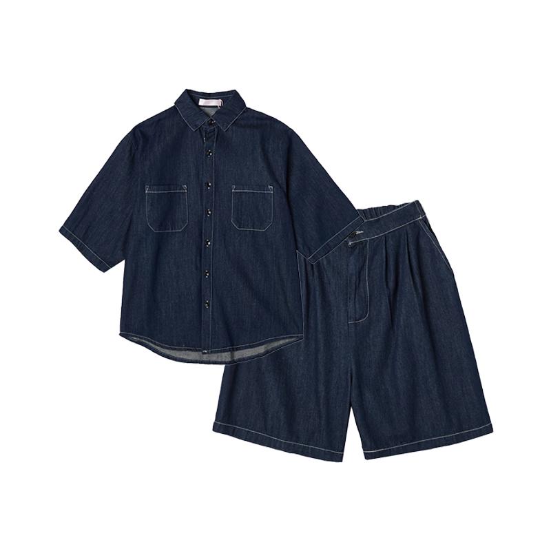FuroMi Girls  Summer Loose Denim Two-Piece Set 150