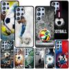 Football Sport Soccer Case for Samsung Galaxy S23 S21 S20 FE S24 S22 Ultra S10 S10e S9 Plus Soft Black TPU Phone Cover Bumper