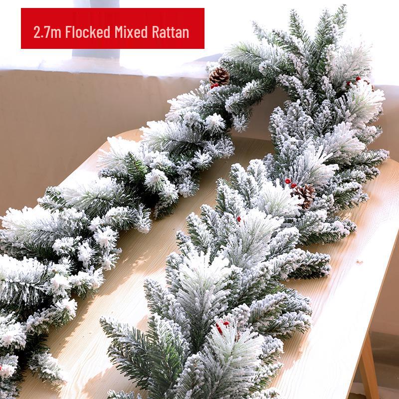 Christmas Encryption 2.7m Flocked Vine Door Hanging Decoration