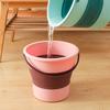 5/10L Folding Portable Bucket with Cover Car Wash Fishing Bathroom Tool Silicone Bucket Outdoor Camping Household Supplies