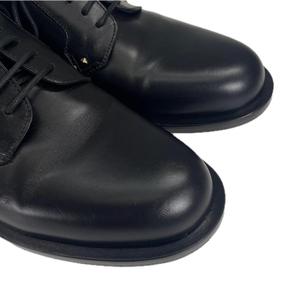Great Valentino Garavani Leather Shoes Studs Black Leather Women 38 BDJ56RW Used