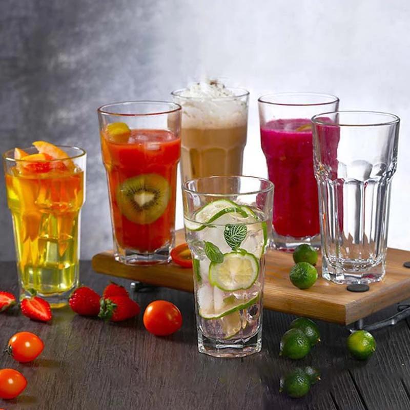 2pcs Acrylic Plastic Beer Juice Water Cup Transparent Unbreakable Reusable Milk Drinking Cup Home Bar Party Restaurant Drinkware