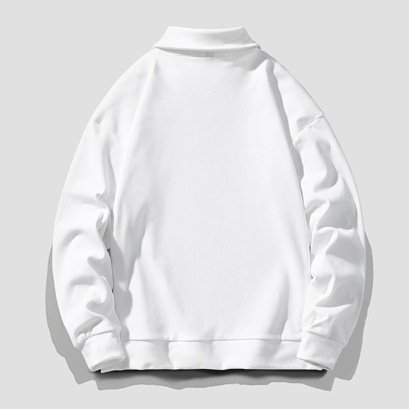 Spring Men Half Zip Sweatshirts 2025 Men High Street Fashion Stand Collar Pullover Hoodies Y2K Clothes Korean Fashion Tops