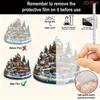 2D Flat Acrylic Christmas Desk Decor Pendant With Base Snowman House Rotating Carousel Design Indoor/Outdoor Home Office Decoration