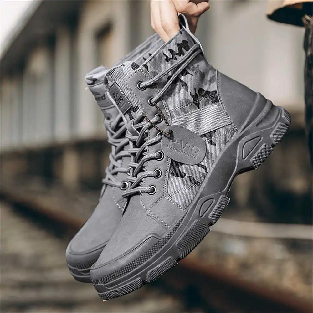 Rubber Sole Mid Calf Shose Brown Boots Mens High Top Men's Shoes Sneakers Sport Sapatos Zapato Sports Health Releases