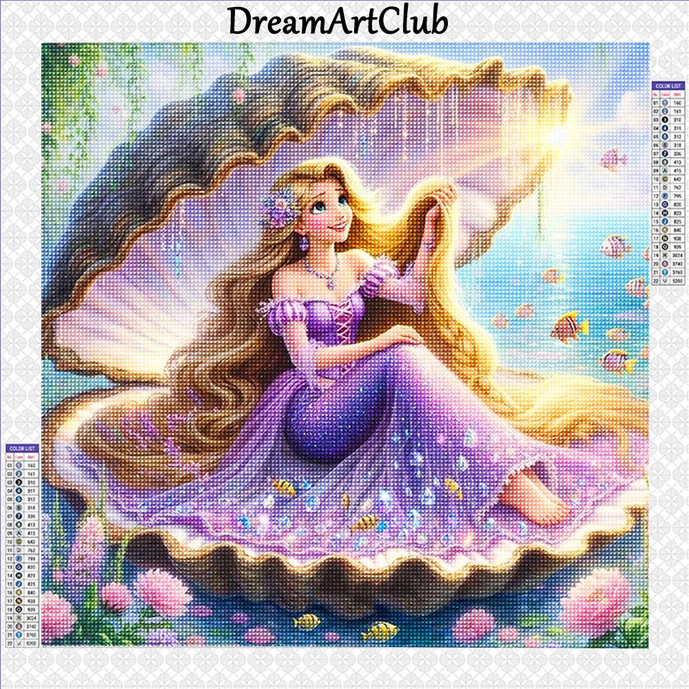 

Алмазная вышивка Эльза Алмазная картина Полная квадратная принцесса Мозаика Русалочка Вышивка крестом Ручная работа Хобби Round 20x20cm