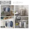Wall-Mounted Clothes Rack Retractable Foldable Space-Saving Clothes Dryer, Wall Clothes Dryer for Indoor and Outdoor, White, 63.5 x 60 x 20 cm