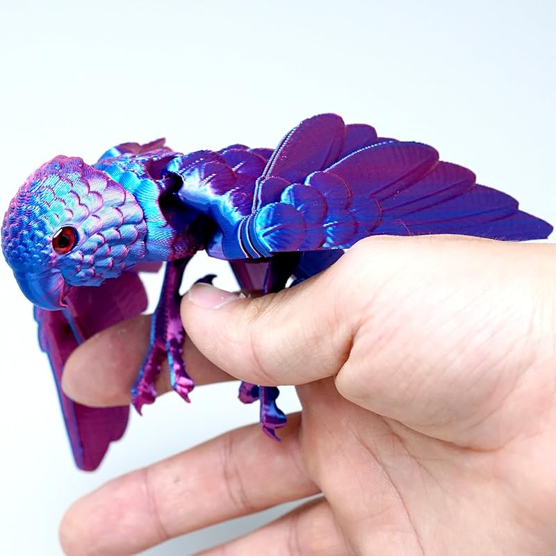 Гибкая модель попугая, напечатанная на 3D-принтере, Птица с крылом, Подвижные суставы, Декор для дома и офиса, Интересные игрушки для аутизма/СДВГ, Праздничные подарки toco, Игрушки-антистресс,